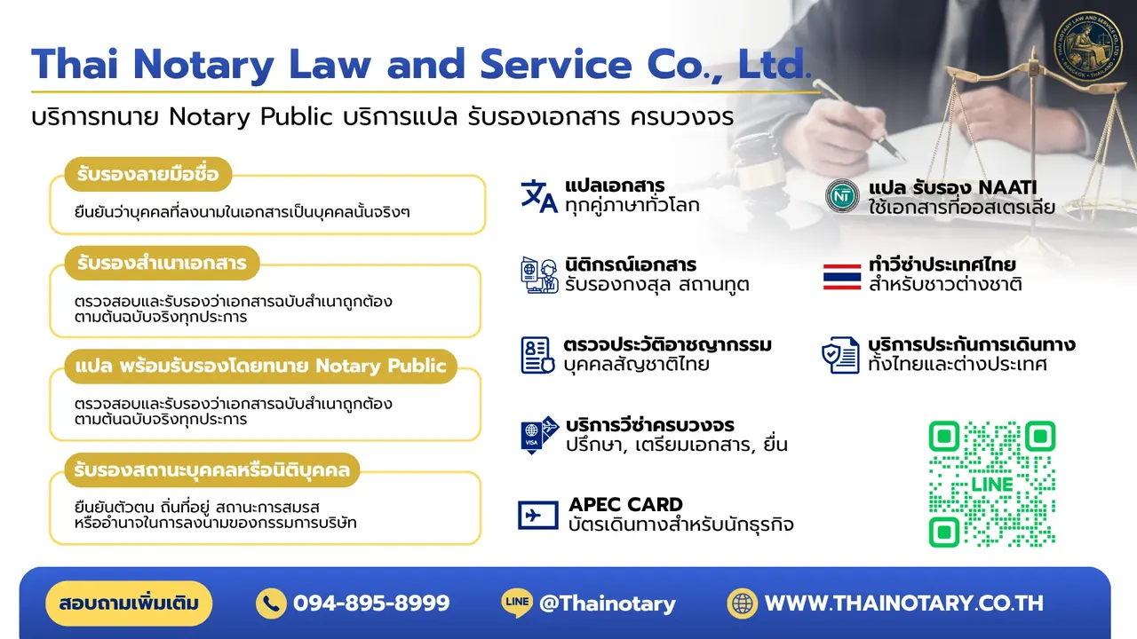 ภาพรวมบริการรับรองเอกสาร แปลเอกสาร และนิติกรณ์ของสำนักงาน